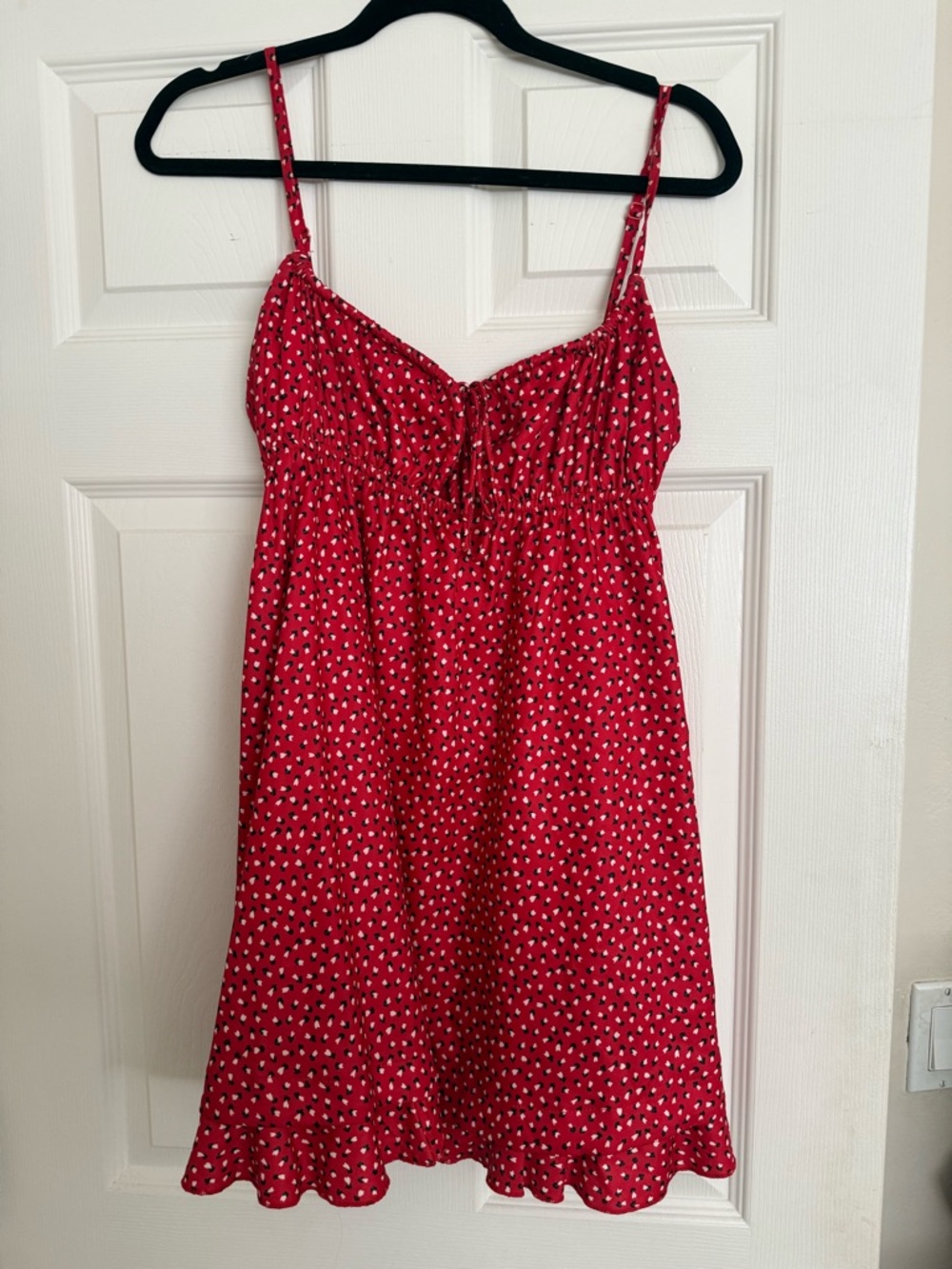Princess Polly Red Mini Dress with White Spot Print